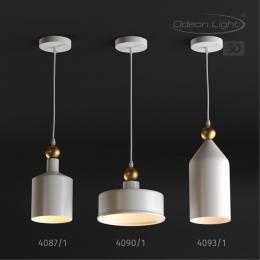 Odeon light 4090/1 PENDANT ODL19 377 белый/золотой Подвес Е27 1*40W BOLLI  - 4 купить